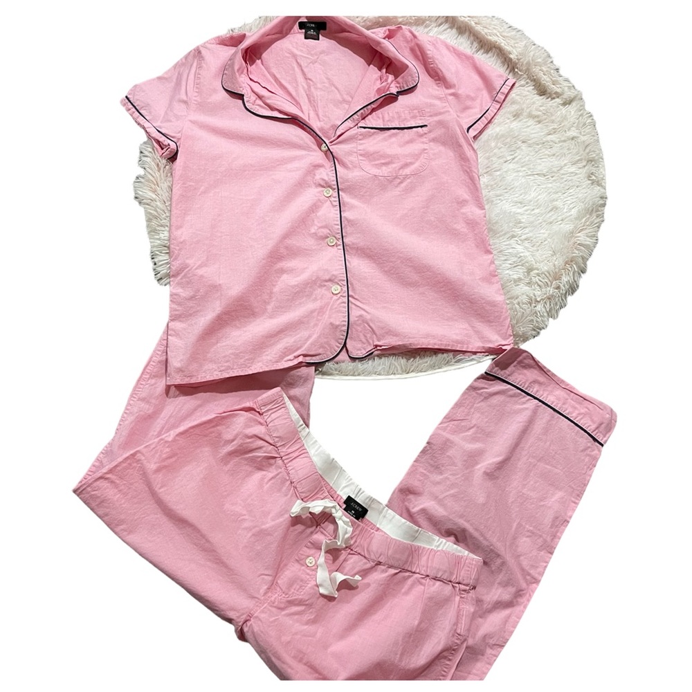 J. Crew cotton pajama set, pink - size Med.